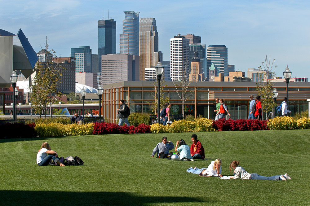 Students on lawn